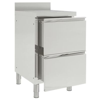 vidaXL Commercial Kitchen Cabinets 2 pcs Stainless Steel