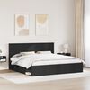 vidaXL Bed Frame with Headboard Black 200 x 200 cm Solid Pine Wood