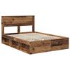 vidaXL Bed Frame with Headboard Old Wood 140 x 190 cm Solid Pine Wood