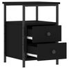 vidaXL Bedside Cabinet Black 34x35.5x50 cm Engineered Wood