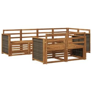 vidaXL Sectional Sofa Set 6 pcs Natural Solid Acacia Wood