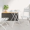 vidaXL Garden Table Folding White 55 x 55 x 73 cm Powder-coated Steel