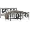 vidaXL Metal Bed Frame without Mattress with Footboard Black 150x200cm