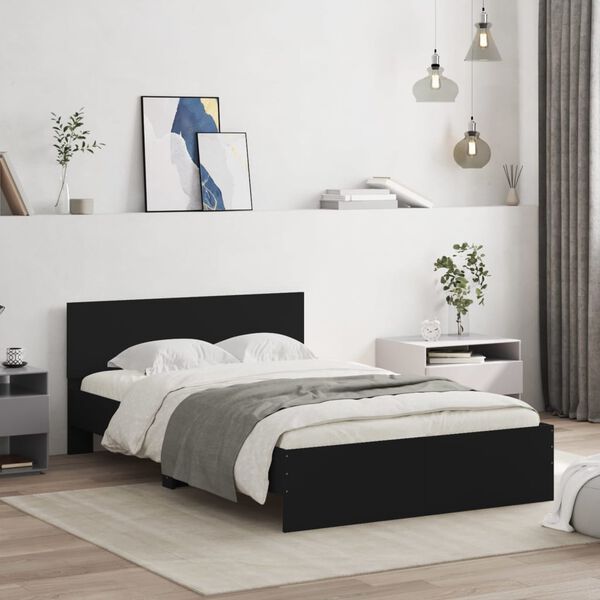vidaXL Bed Frame without Mattress Black 120x200 cm