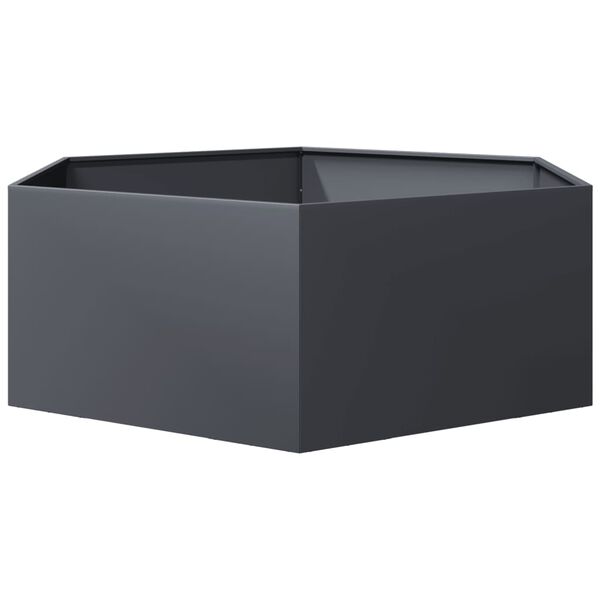vidaXL Garden Planter Anthracite Hexagon 138x120x45 cm Steel