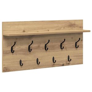 vidaXL Wall-Mounted Coat Rack with Shelf Artisan Oak 80 x 40 x 12 cm