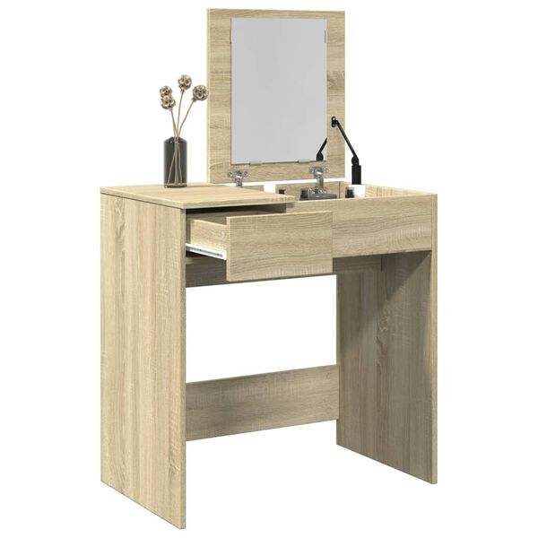 vidaXL Dressing Table with Mirror Sonoma Oak 73x46.5x120 cm
