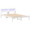 vidaXL Bed Frame with Headboard White 135 x 190 cm Solid Pine Wood