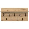 vidaXL Wall-Mounted Coat Rack with Shelf Artisan Oak 80 x 40 x 12 cm