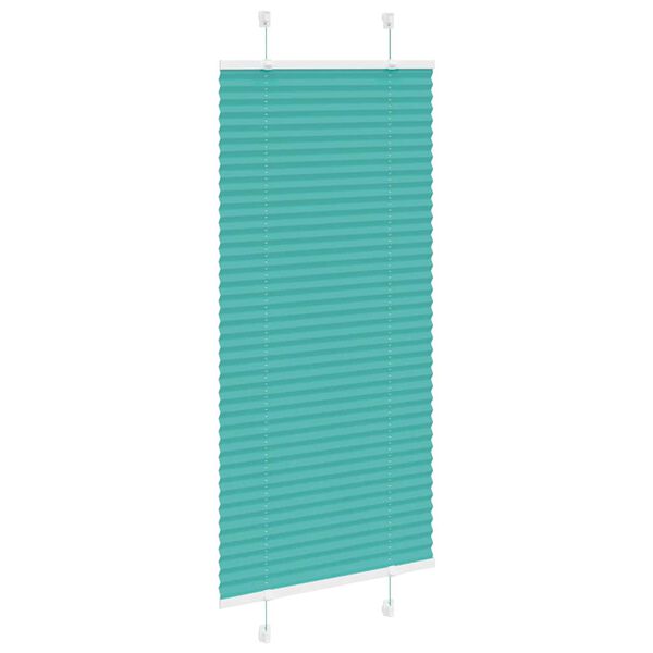vidaXL Pleated Blind Petrol Green 55x100 cm Fabric Width 54.4 cm Polyester