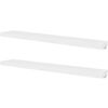 2 White MDF Floating Wall Display Shelves Book/DVD Storage