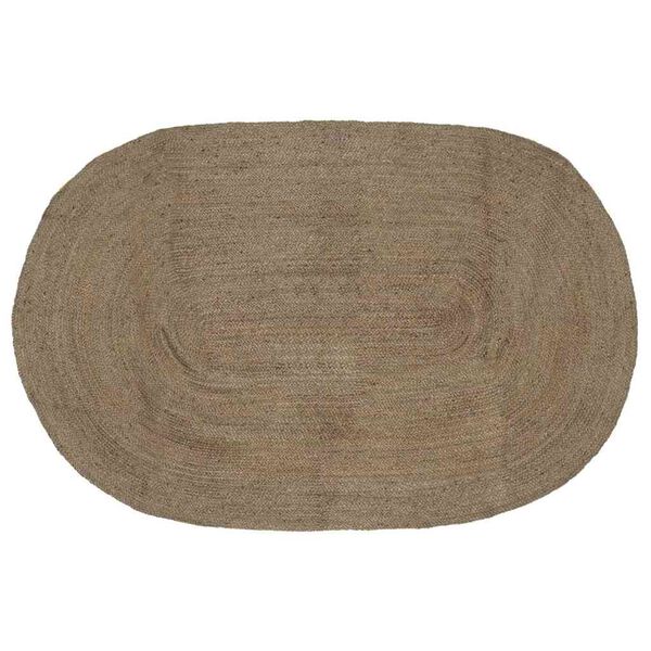 vidaXL Area Rugs Oval Grey 152 x 245 cm Jute