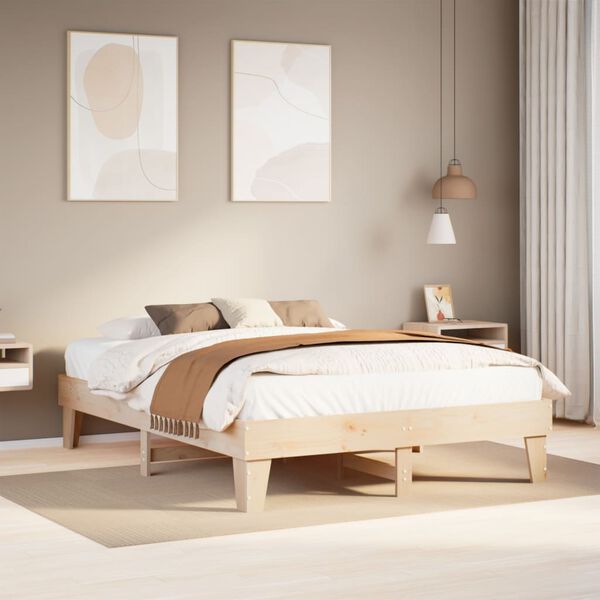 vidaXL Bed Frame without Mattress 140x190 cm Solid Wood Pine
