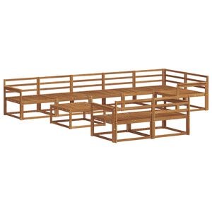 vidaXL Outdoor Sofa Set 9 pcs Natural Solid Acacia Wood