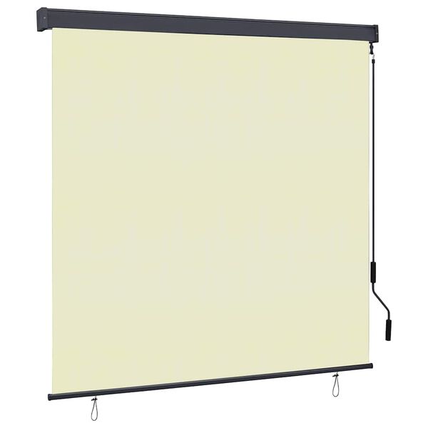 vidaXL Outdoor Roller Blind Striped Manual Cream 180 x 250 cm Fabric