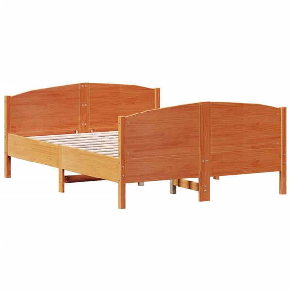 vidaXL Bed Frame without Mattress Wax Brown 160x200 cm Solid Wood Pine