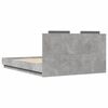 vidaXL Bed Frame with LED without Mattress Concrete Grey 150x200 cm King Size