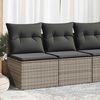vidaXL 2 Piece Garden Sofa Set with Cushions Grey Poly Rattan Acacia