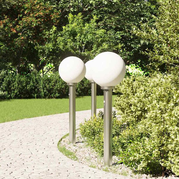 vidaXL Bollard Lights with Sensor 3 pcs 80 cm Stainless Steel IP44