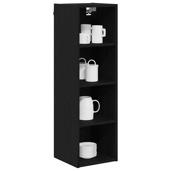 vidaXL Hanging Cabinet Black Oak 30 x 29.5 x 100 cm Engineered Wood