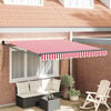vidaXL Retractable Awning Manual Red and White 350 x 250 cm