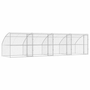 vidaXL Dog Kennel 4 pcs Silver 8 x 2 x 2 m Galvanised steel