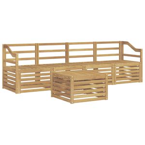 vidaXL Outdoor Sofa Set 5 pcs White Solid Acacia Wood