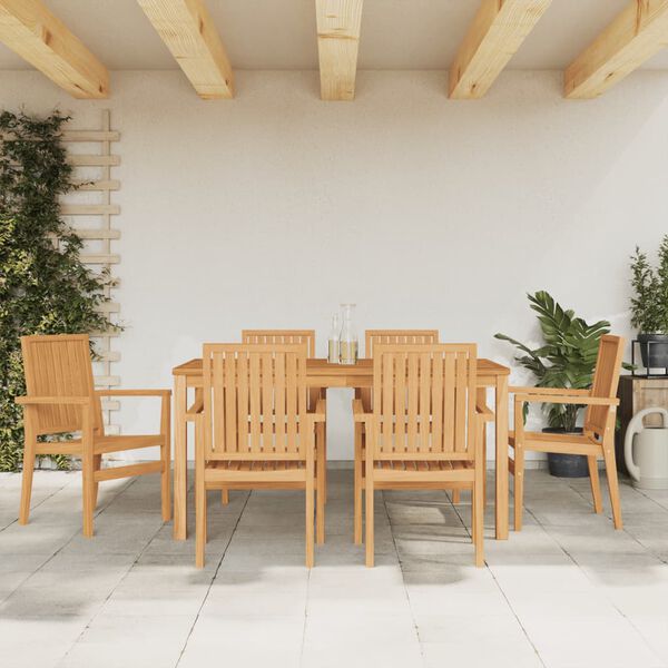 vidaXL Stackable Garden Chairs 6 pcs 56.5x57.5x91 cm Solid Wood Teak