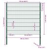 vidaXL Fence Panel with Posts Iron 176.5x160 cm Green
