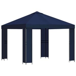 vidaXL Gazebo 3 x 3 m Blue Polyester and Steel 190 gsm