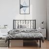 vidaXL Metal Bed Frame without Mattress with Headboard Black 100x200cm