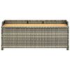 vidaXL Garden Storage Bench 120 cm Poly Rattan Grey