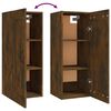 vidaXL Hanging Cabinet Smoked Oak 35x34x90 cm Engineered Wood