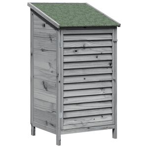 vidaXL Garden Shed with Roof Grey 59 x 56 x 113.5 cm Solid Fir Wood