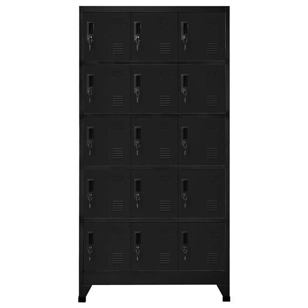 vidaXL Locker Cabinet Black 90x40x180 cm Steel