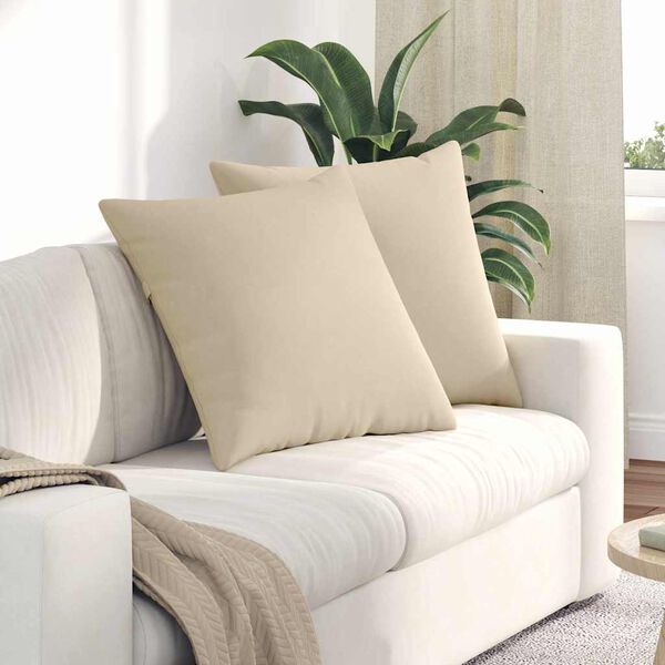 vidaXL Sofa Pillows 2 pcs Cream 80 x 80 cm Fabric