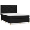 vidaXL Box Spring Bed with Mattress Black 140x200 cm Fabric