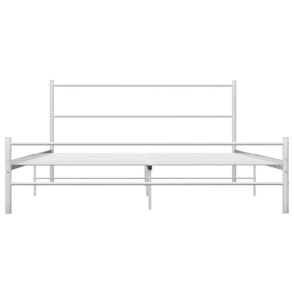 vidaXL Bed Frame without Mattress White Metal 140x200 cm