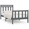 vidaXL Bed Frame without Mattress Grey Solid Wood Pine 90x200 cm