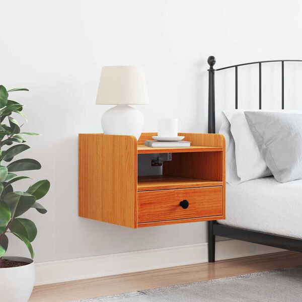 vidaXL Bedside Table Wax Brown 38 x 36 x 29.5 cm Solid pine wood