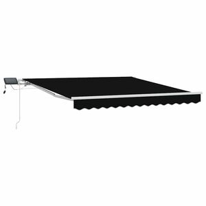 vidaXL Retractable Awning Black 300 x 250 cm Fabric and Aluminium