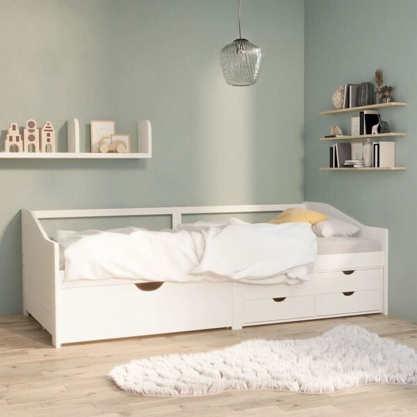 vidaXL 3-Seater Day Bed without Mattress White Solid Pinewood 90x200cm