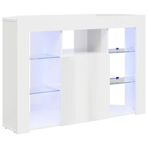 vidaXL Corner LED TV Cabinet 100x40x68cm High gloss White