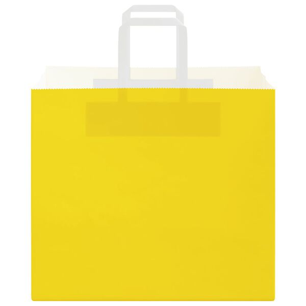 vidaXL Paper Bags 50 pcs with Handles Yellow 32x22x28 cm