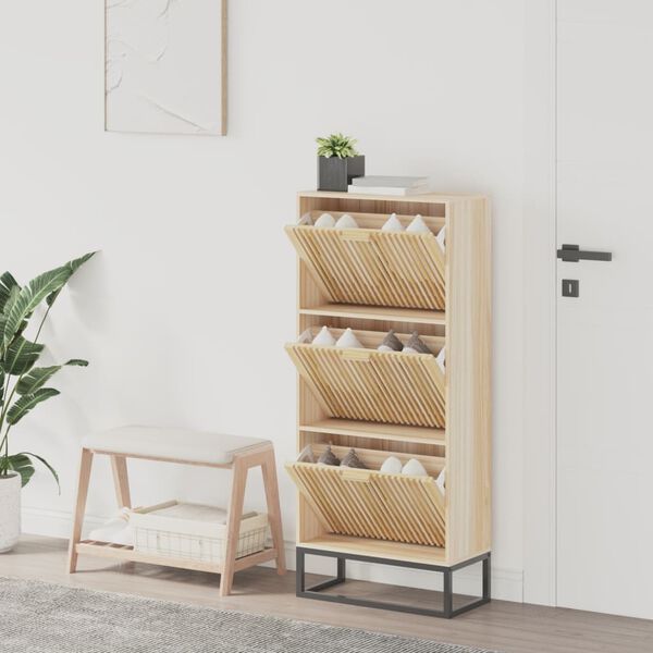 vidaXL Shoe Cabinet 52x25x120 cm Engineered Wood
