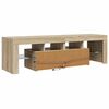 vidaXL TV Cabinet with LED Lights Sonoma Oak 140x36.5x40 cm