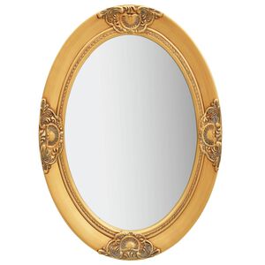 vidaXL Wall Mirror | Gold | Wood, glass, engineered wood | 50cm x 70cm