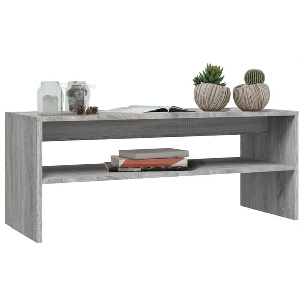 vidaXL Coffee Table Grey Sonoma 100x40x40 cm Engineered Wood