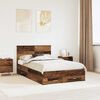 vidaXL Bed Frame with Headboard Old Wood 120 x 190 cm Engineered Wood