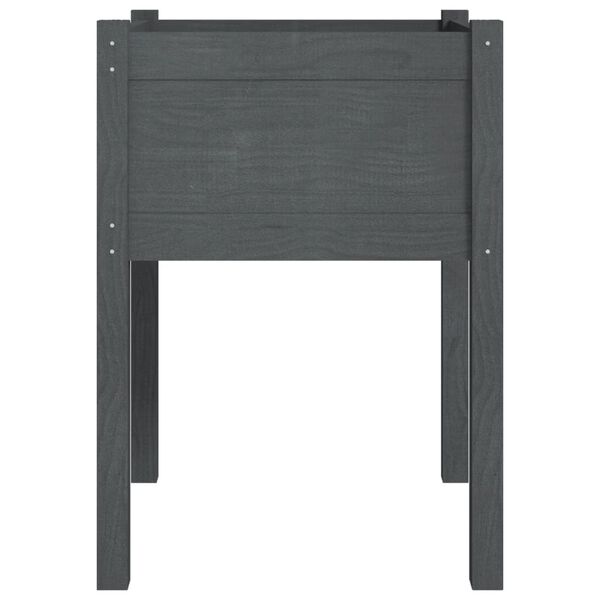 vidaXL Garden Planter Grey 50x50x70 cm Solid Pinewood